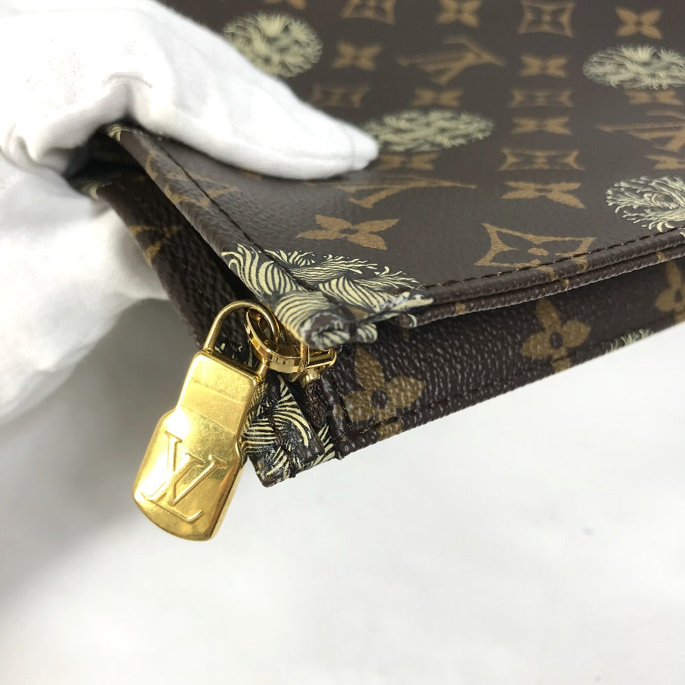 LOUIS VUITTON M41513 Monogram Christopher Nemeth Rope Pochette Voyage Clutch Bag in Monogram Canvas, Brown, for Men