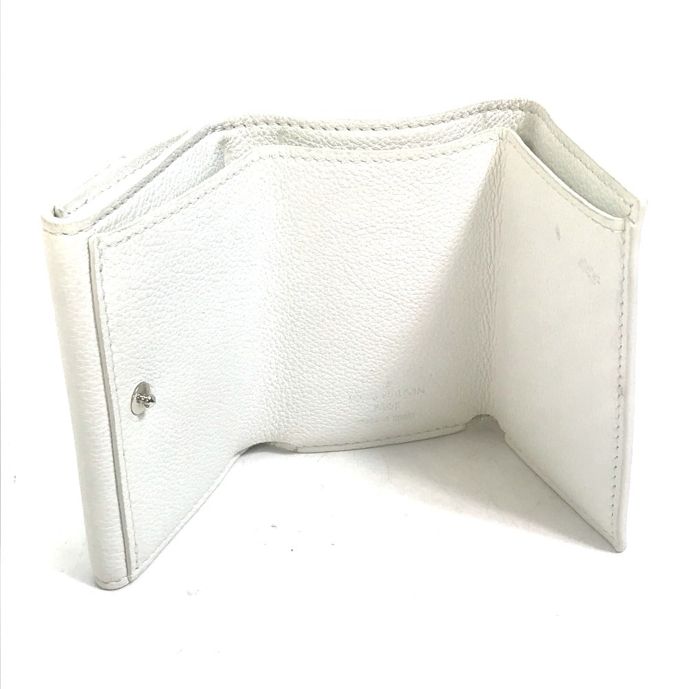 LOUIS VUITTON M68482 Portefeuille Lock Mini Compact Wallet, Tri-fold Leather, Women's, White