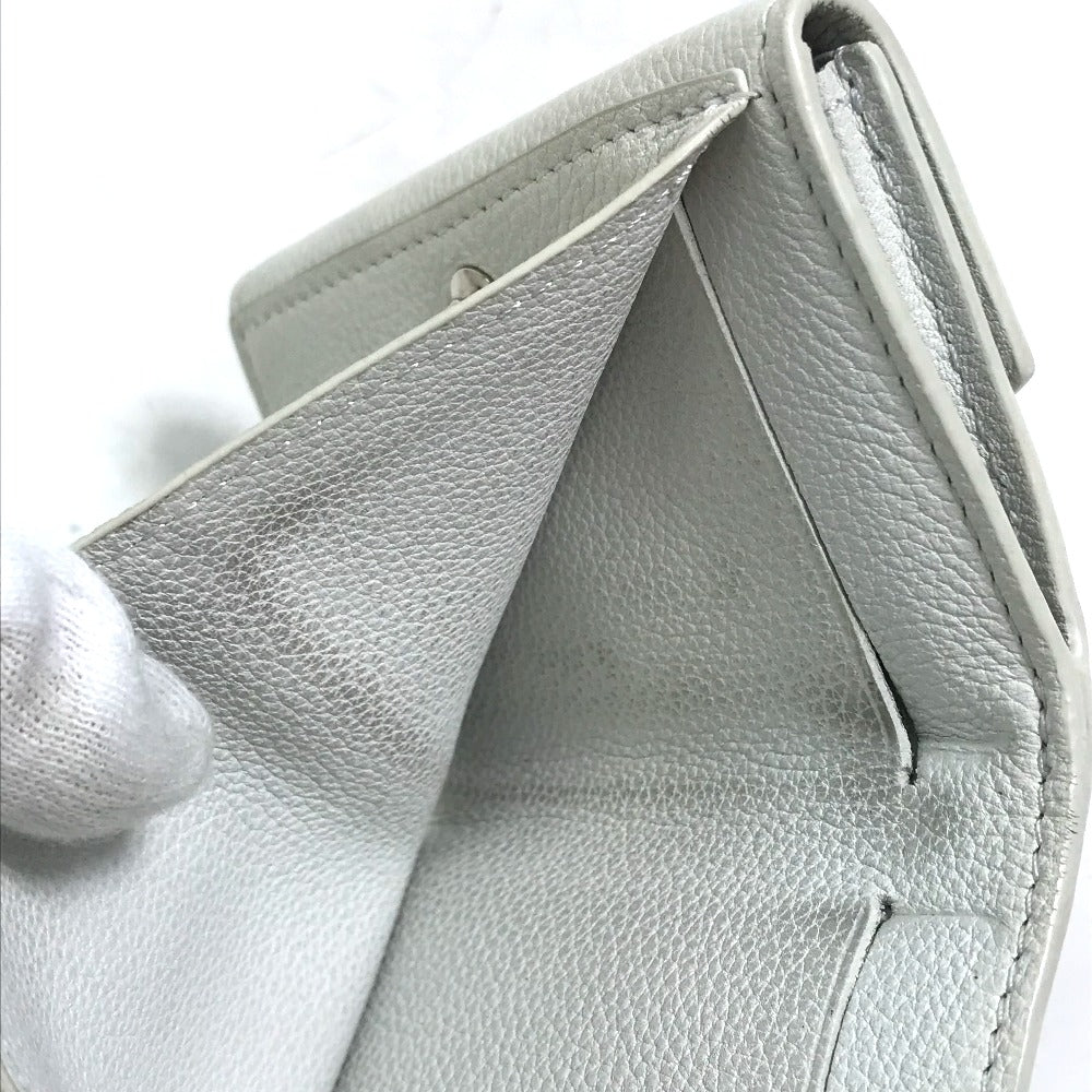 LOUIS VUITTON M68482 Portefeuille Lock Mini Compact Wallet, Tri-fold Leather, Women's, White