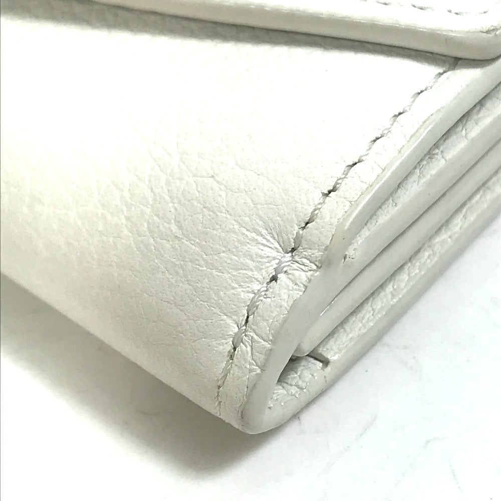 LOUIS VUITTON M68482 Portefeuille Lock Mini Compact Wallet, Tri-fold Leather, Women's, White