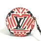 LOUIS VUITTON M69505 LV Crafty Porte Monnaie Long Round Coin Purse in Monogram Canvas, Women's, Red, White, and Black