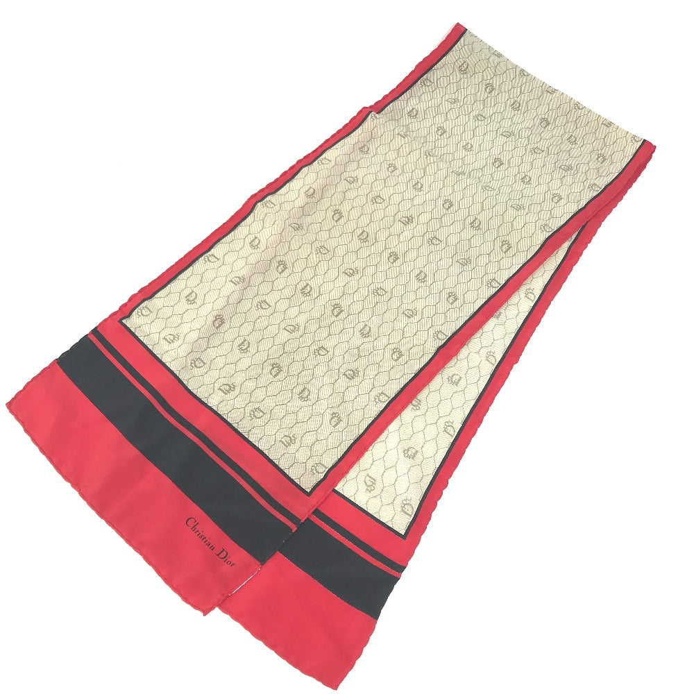 Dior Honeycomb Print Silk Handkerchief Scarf for Women, Beige, Red, and Black