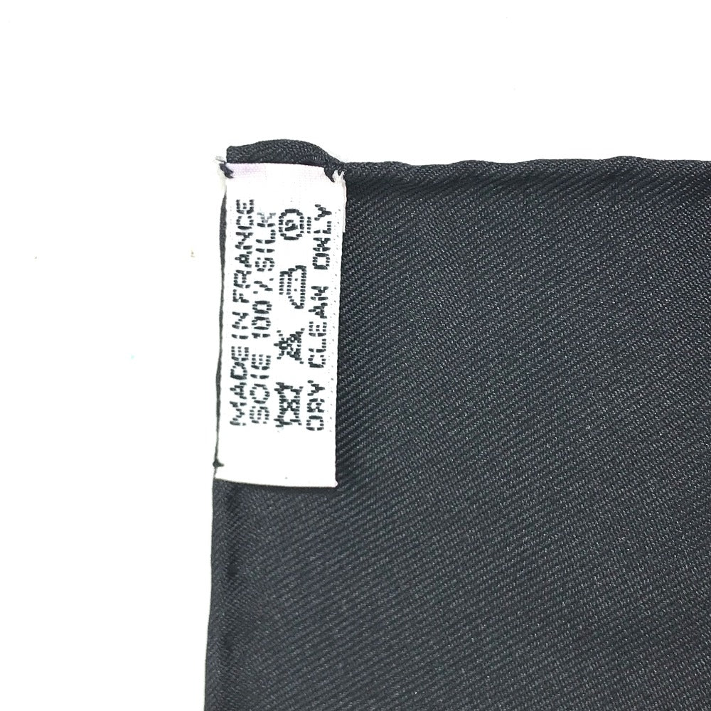 HERMES カラムダン QALAMDAN カレ90 スカーフ シルク レディース ブラック