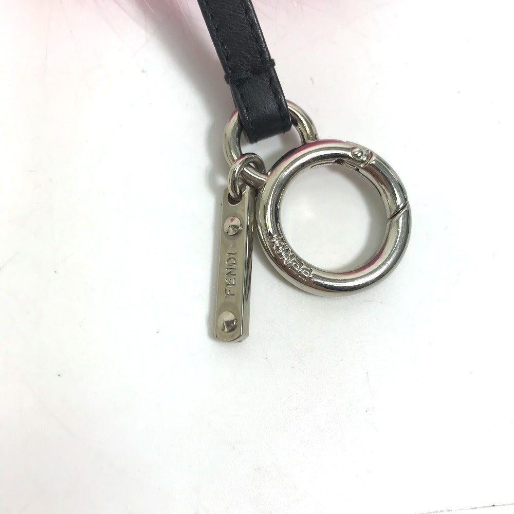 FENDI Monster Keychain Bag Charm, Faux Fur, Women's, Pink