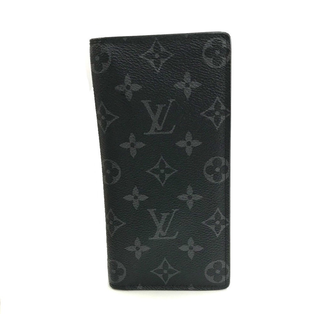 LOUIS VUITTON M61697 Monogram Eclipse Portefeuille Brazza Bifold Wallet, Long Wallet, Monogram Eclipse Canvas, Men's, Black