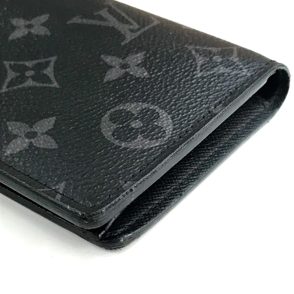 LOUIS VUITTON M61697 Monogram Eclipse Portefeuille Brazza Bifold Wallet, Long Wallet, Monogram Eclipse Canvas, Men's, Black