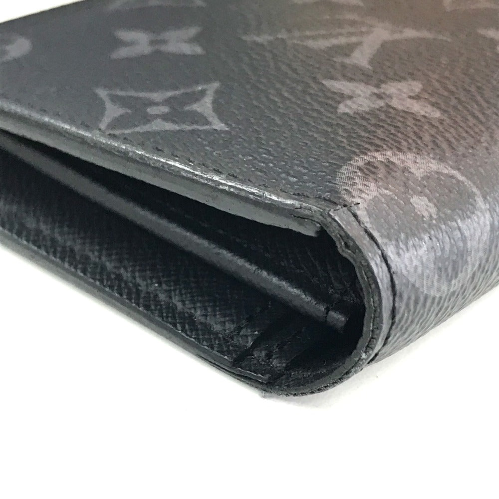 LOUIS VUITTON M61697 Monogram Eclipse Portefeuille Brazza Bifold Wallet, Long Wallet, Monogram Eclipse Canvas, Men's, Black