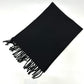 FENDI fringed leopard motif wool scarf for women in black