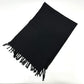 FENDI fringed leopard motif wool scarf for women in black