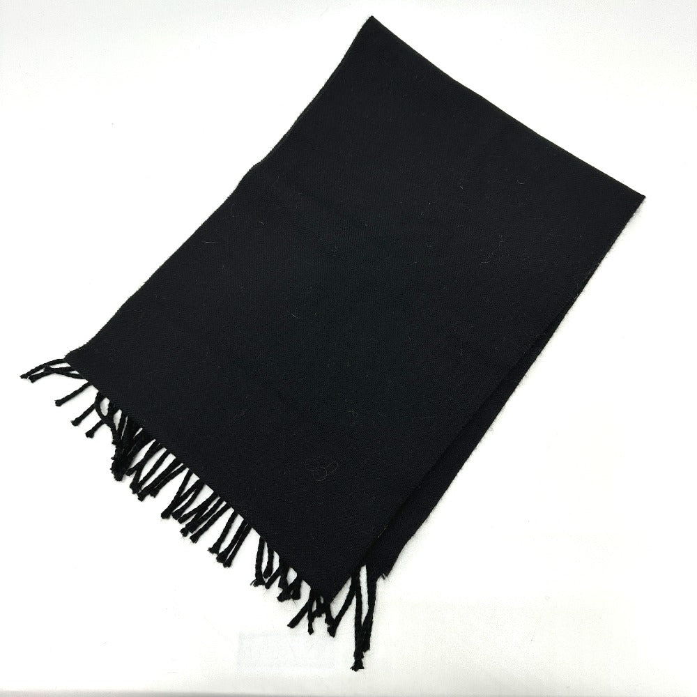 FENDI fringed leopard motif wool scarf for women in black