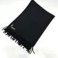 FENDI fringed leopard motif wool scarf for women in black