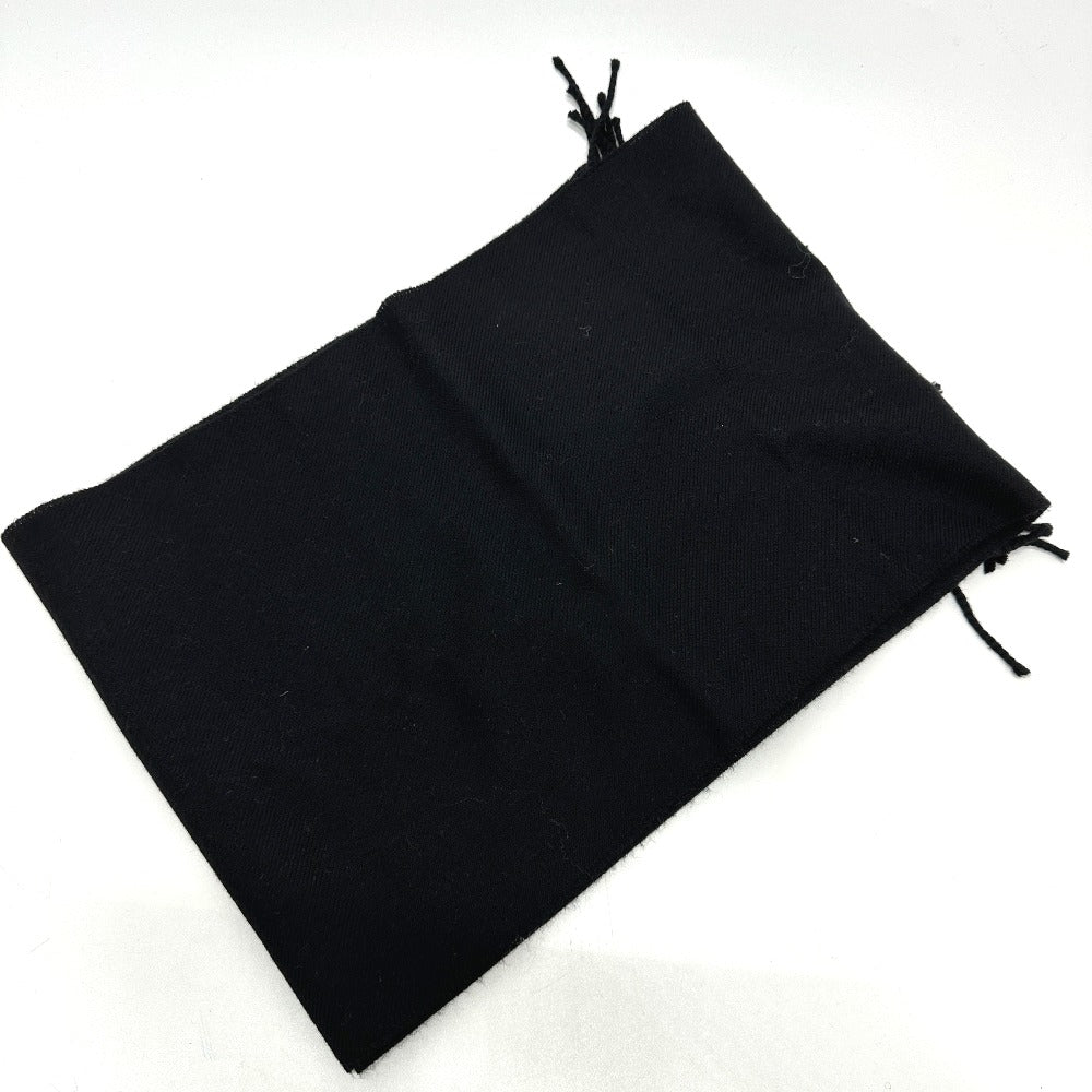 FENDI fringed leopard motif wool scarf for women in black