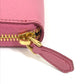 PRADA 1ML506 Logo Saffiano Shine Round Zip Long Wallet in Saffiano Leather, Women's, BEGONIA Pink