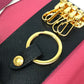 PRADA 1PG004 Logo Multicolor Key Ring 4-Ring Key Case in Saffiano Leather, Women's, Black and Pink