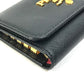 PRADA 1PG004 Logo Multicolor Key Ring 4-Ring Key Case in Saffiano Leather, Women's, Black and Pink