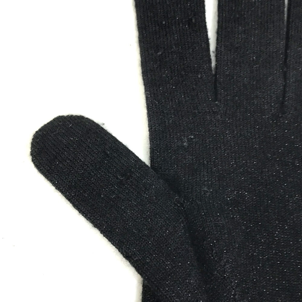 LOUIS VUITTON LV Logo Gloves Cashmere Women's Black