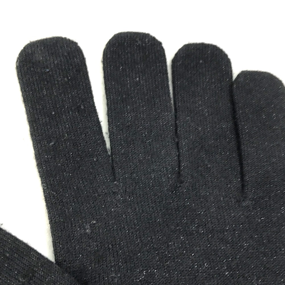 LOUIS VUITTON LV Logo Gloves Cashmere Women's Black