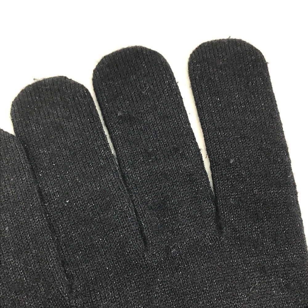 LOUIS VUITTON LV Logo Gloves Cashmere Women's Black