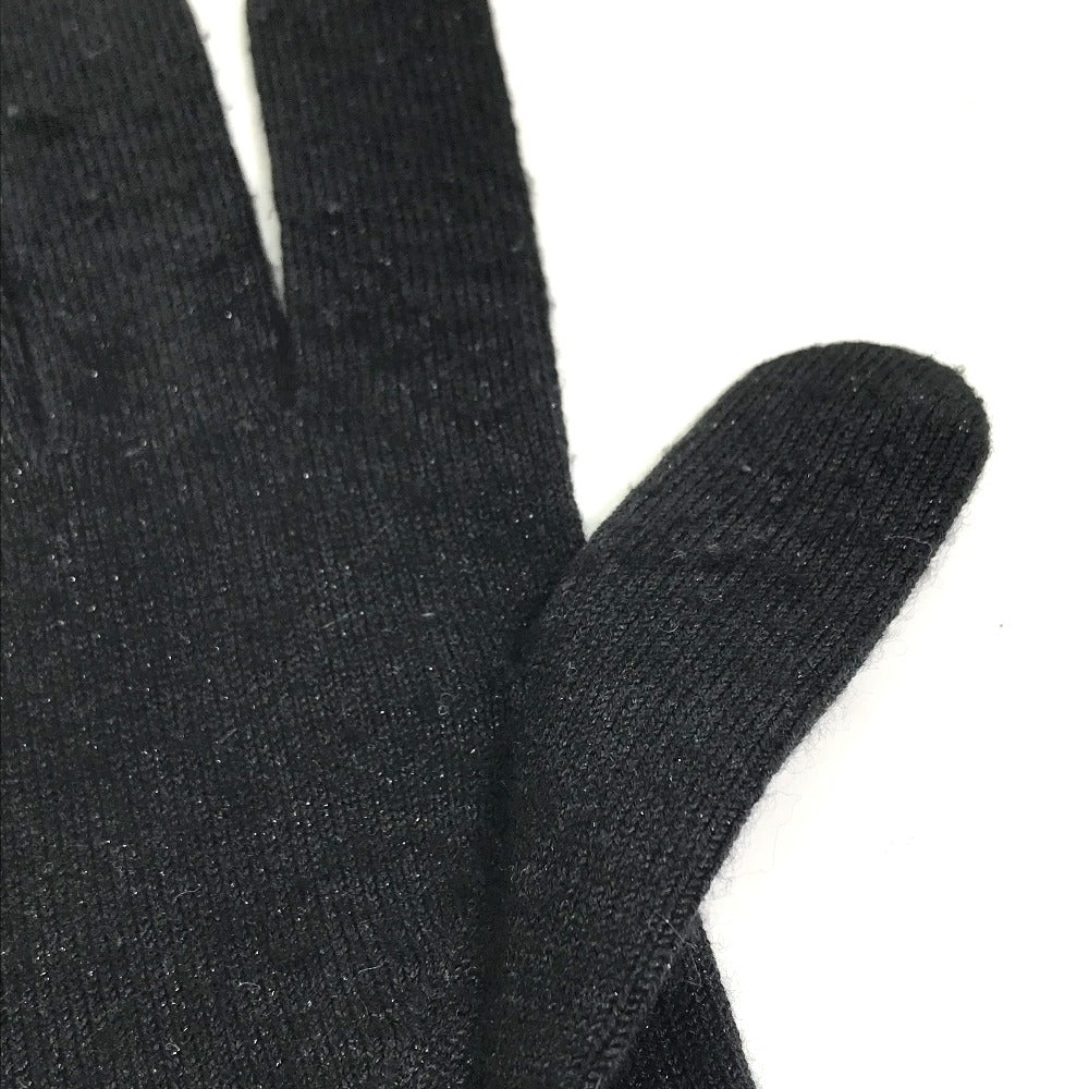 LOUIS VUITTON LV Logo Gloves Cashmere Women's Black
