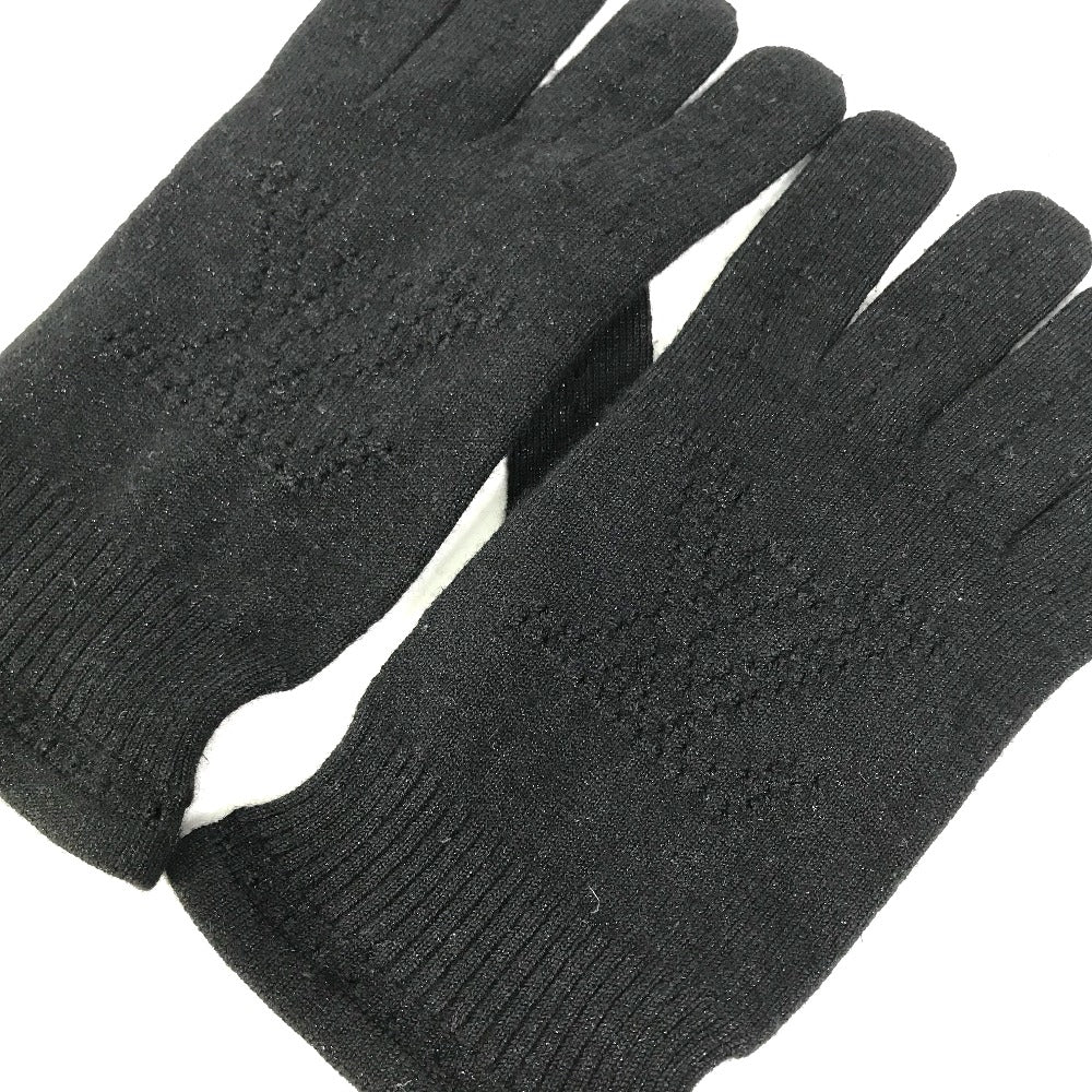LOUIS VUITTON LV Logo Gloves Cashmere Women's Black