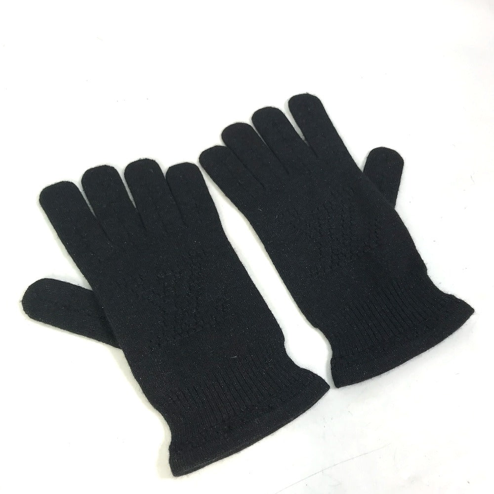 LOUIS VUITTON LV Logo Gloves Cashmere Women's Black