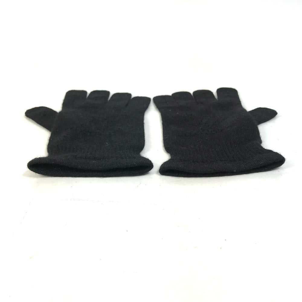 LOUIS VUITTON LV Logo Gloves Cashmere Women's Black