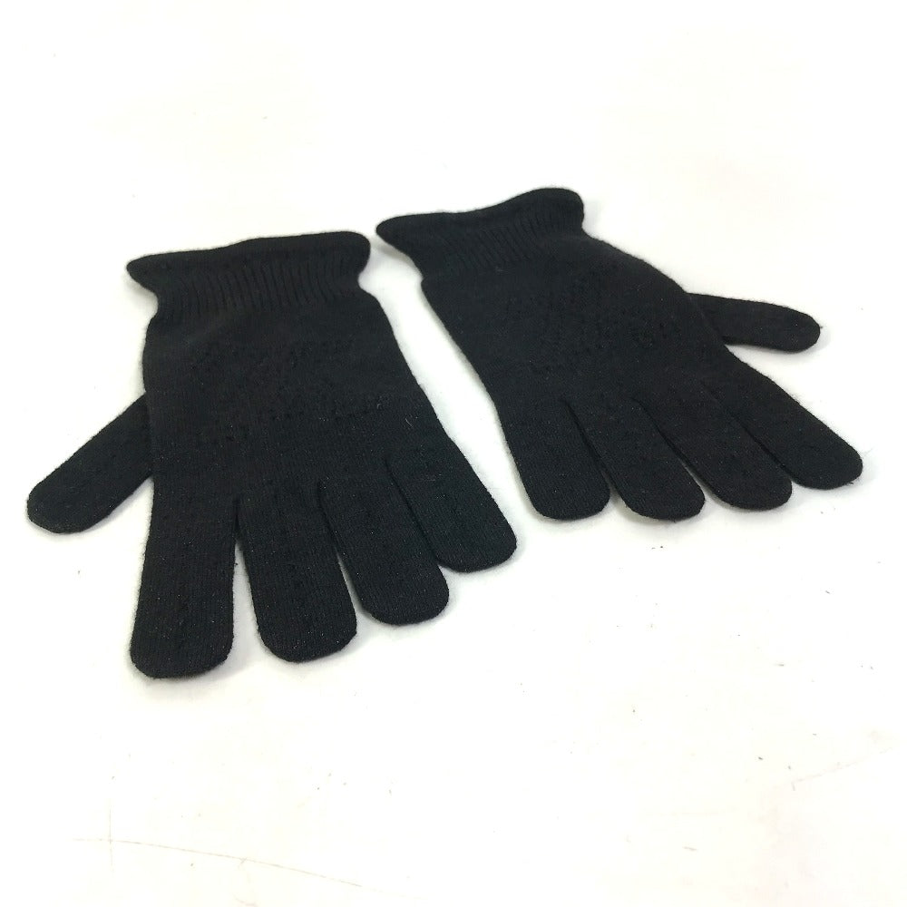 LOUIS VUITTON LV Logo Gloves Cashmere Women's Black