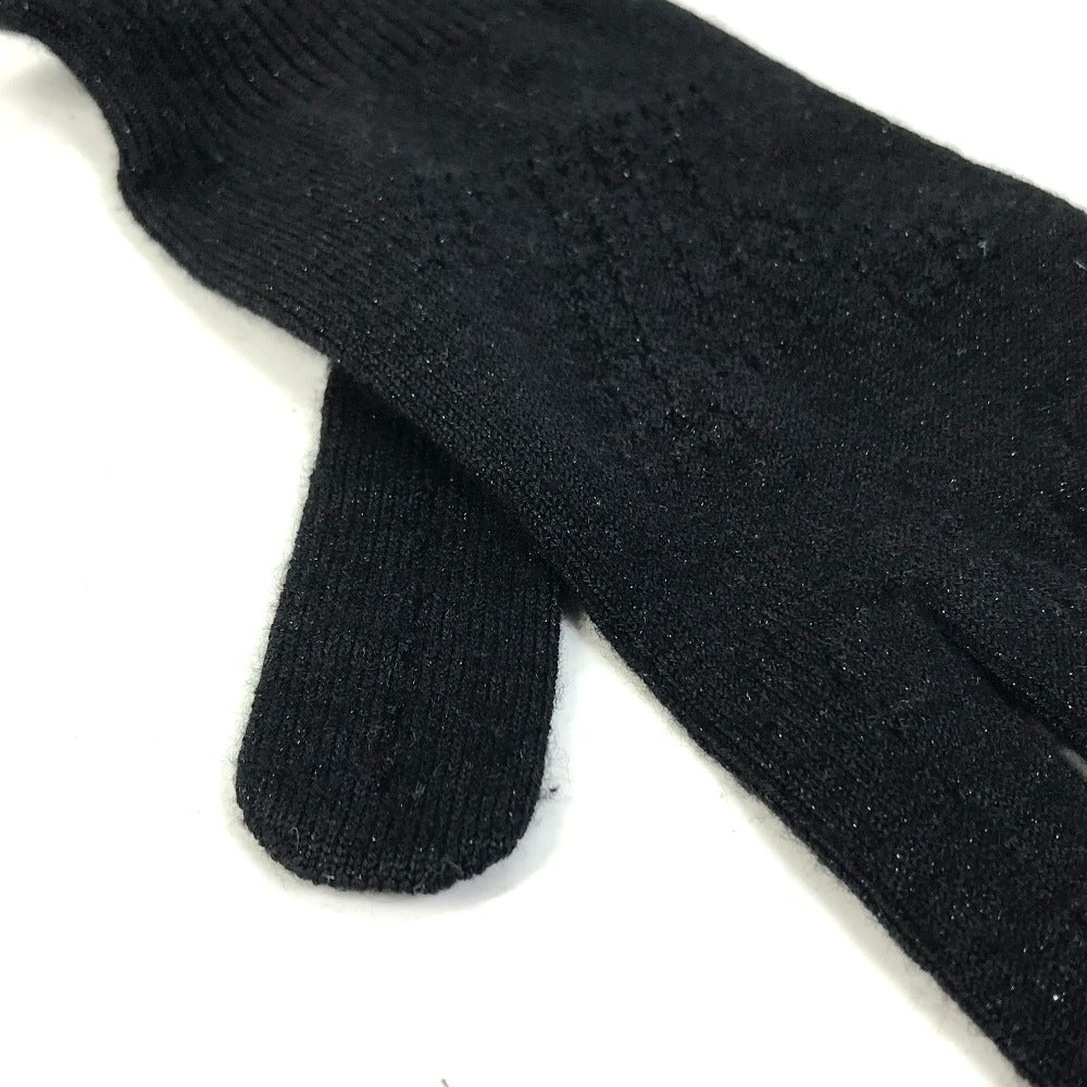 LOUIS VUITTON LV Logo Gloves Cashmere Women's Black