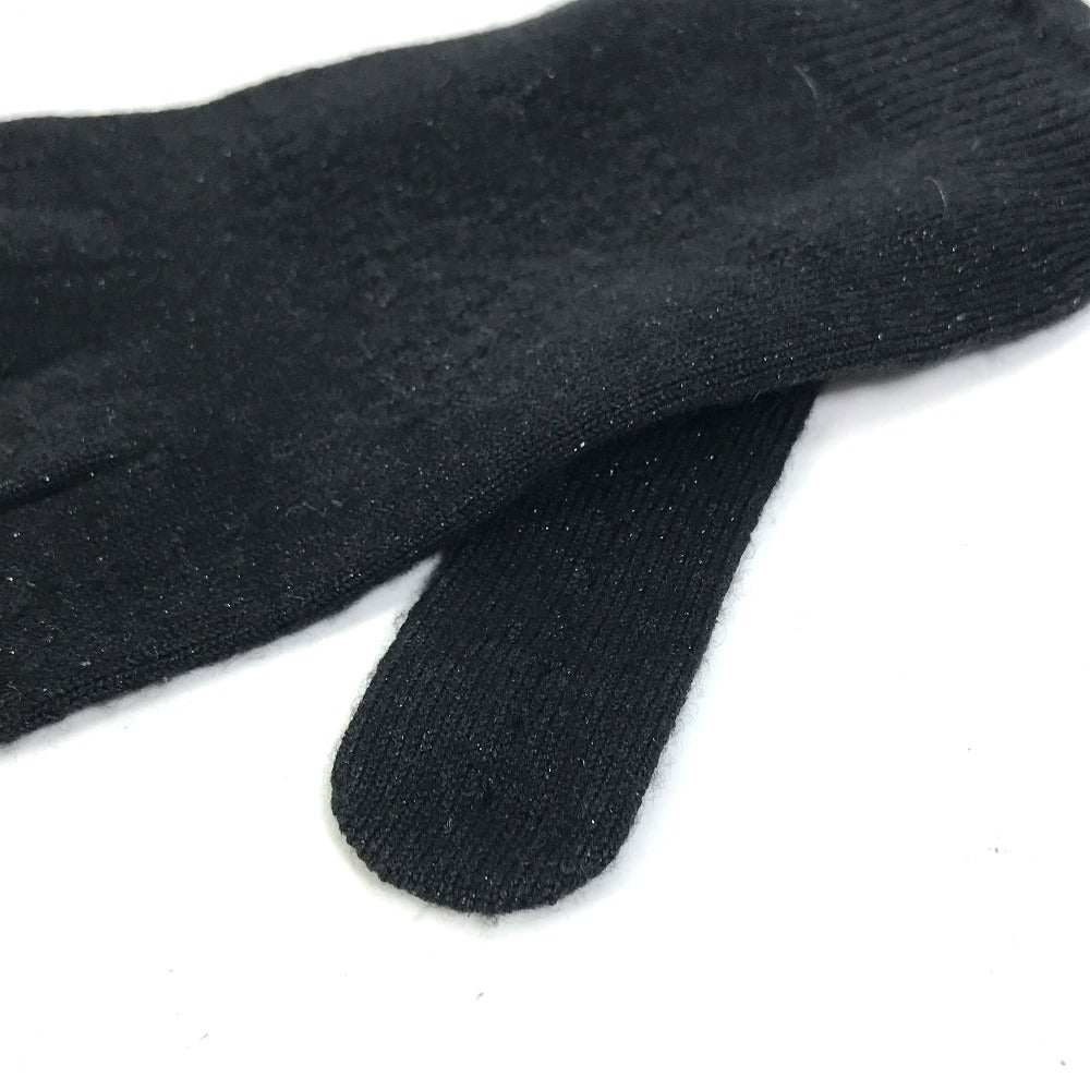 LOUIS VUITTON LV Logo Gloves Cashmere Women's Black