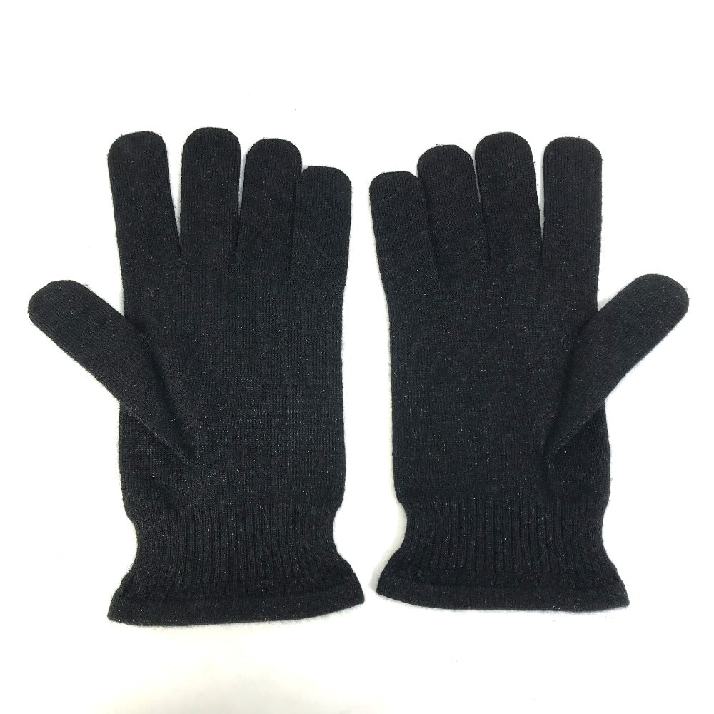 LOUIS VUITTON LV Logo Gloves Cashmere Women's Black