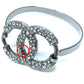 CHANEL Accessories Coco Mark CC Rhinestone 04A Bracelet, Metal, Women's, Silver