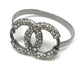 CHANEL Accessories Coco Mark CC Rhinestone 04A Bracelet, Metal, Women's, Silver