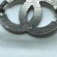 CHANEL Accessories Coco Mark CC Rhinestone 04A Bracelet, Metal, Women's, Silver