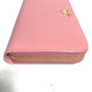 PRADA Logo Long Wallet, Round Zipper, Leather, Women's, Pink