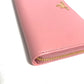 PRADA Logo Long Wallet, Round Zipper, Leather, Women's, Pink