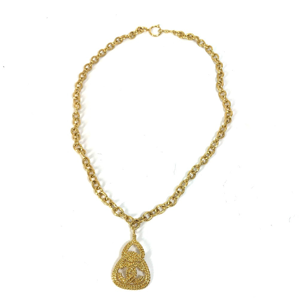 CHANEL Coco Mark Chain Accessory 93A Necklace GP Women's Gold