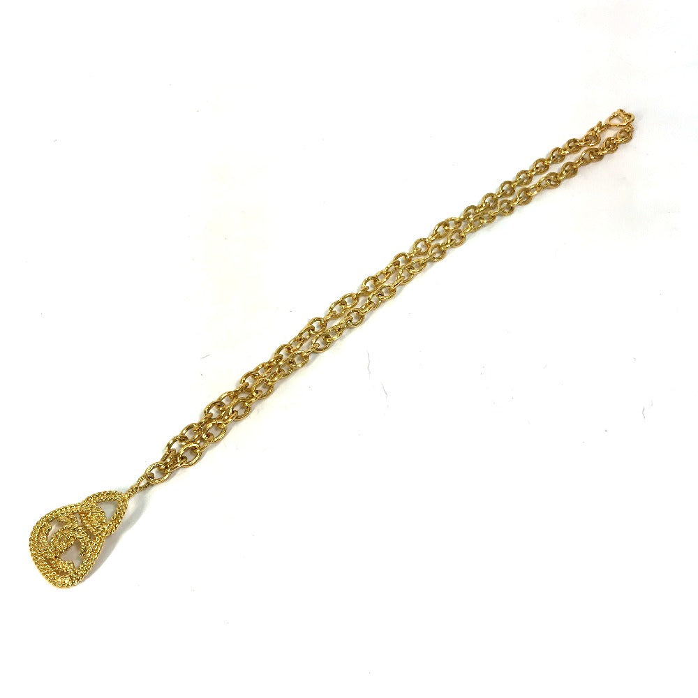 CHANEL Coco Mark Chain Accessory 93A Necklace GP Women's Gold
