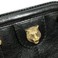 GUCCI 524620 GG Marmont Liber Tiger Cat Head Clutch Bag, Crossbody/Shoulder Bag, Leather, Women's, Black
