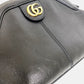 GUCCI 524620 GG Marmont Liber Tiger Cat Head Clutch Bag, Crossbody/Shoulder Bag, Leather, Women's, Black