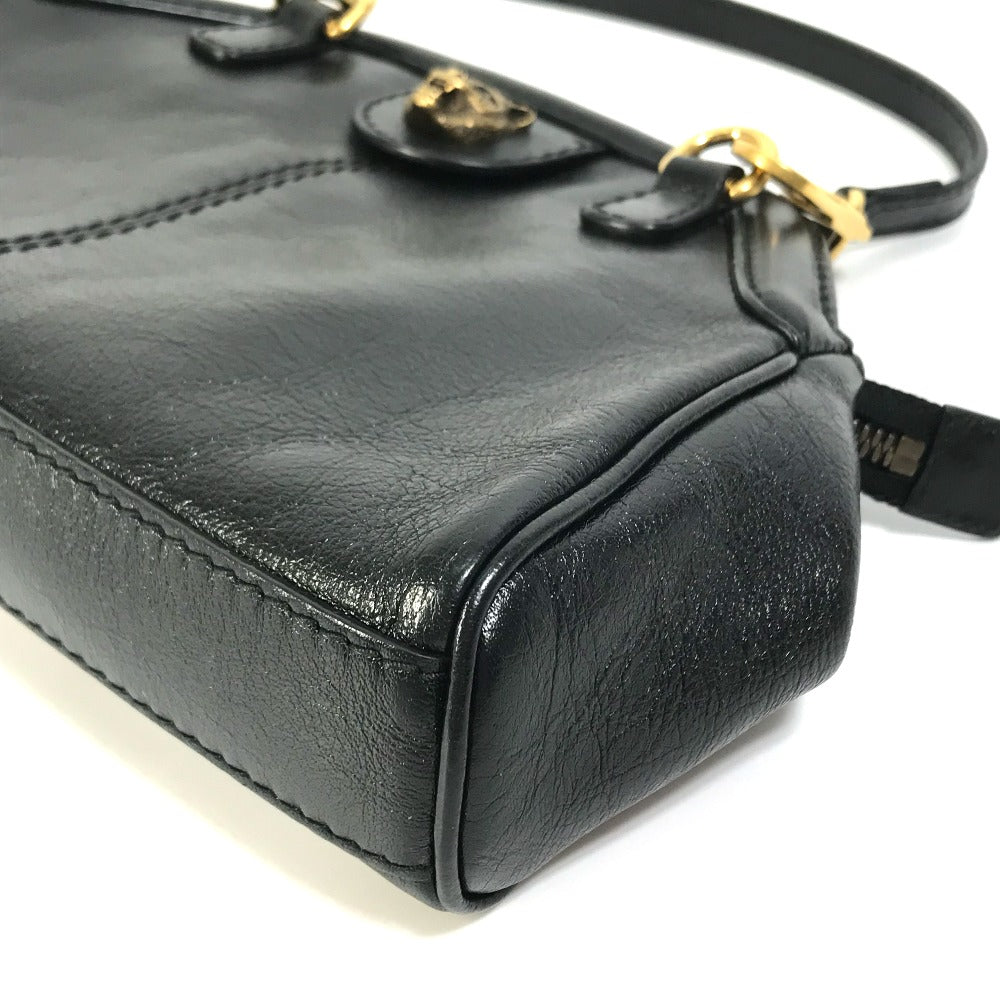 GUCCI 524620 GG Marmont Liber Tiger Cat Head Clutch Bag, Crossbody/Shoulder Bag, Leather, Women's, Black