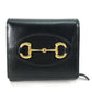 GUCCI 621891 Compact Horsebit Medium Wallet, Bifold Leather, Women's, Black