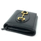 GUCCI 621891 Compact Horsebit Medium Wallet, Bifold Leather, Women's, Black