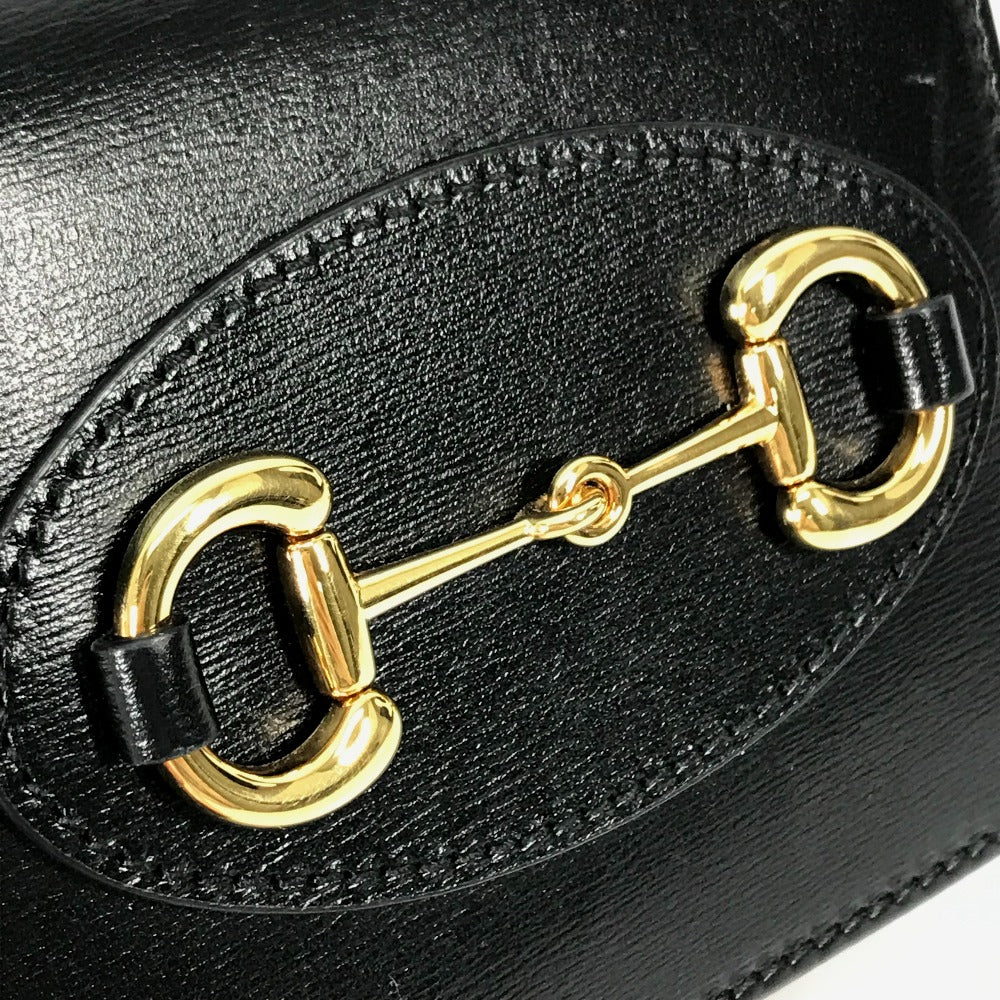 GUCCI 621891 Compact Horsebit Medium Wallet, Bifold Leather, Women's, Black