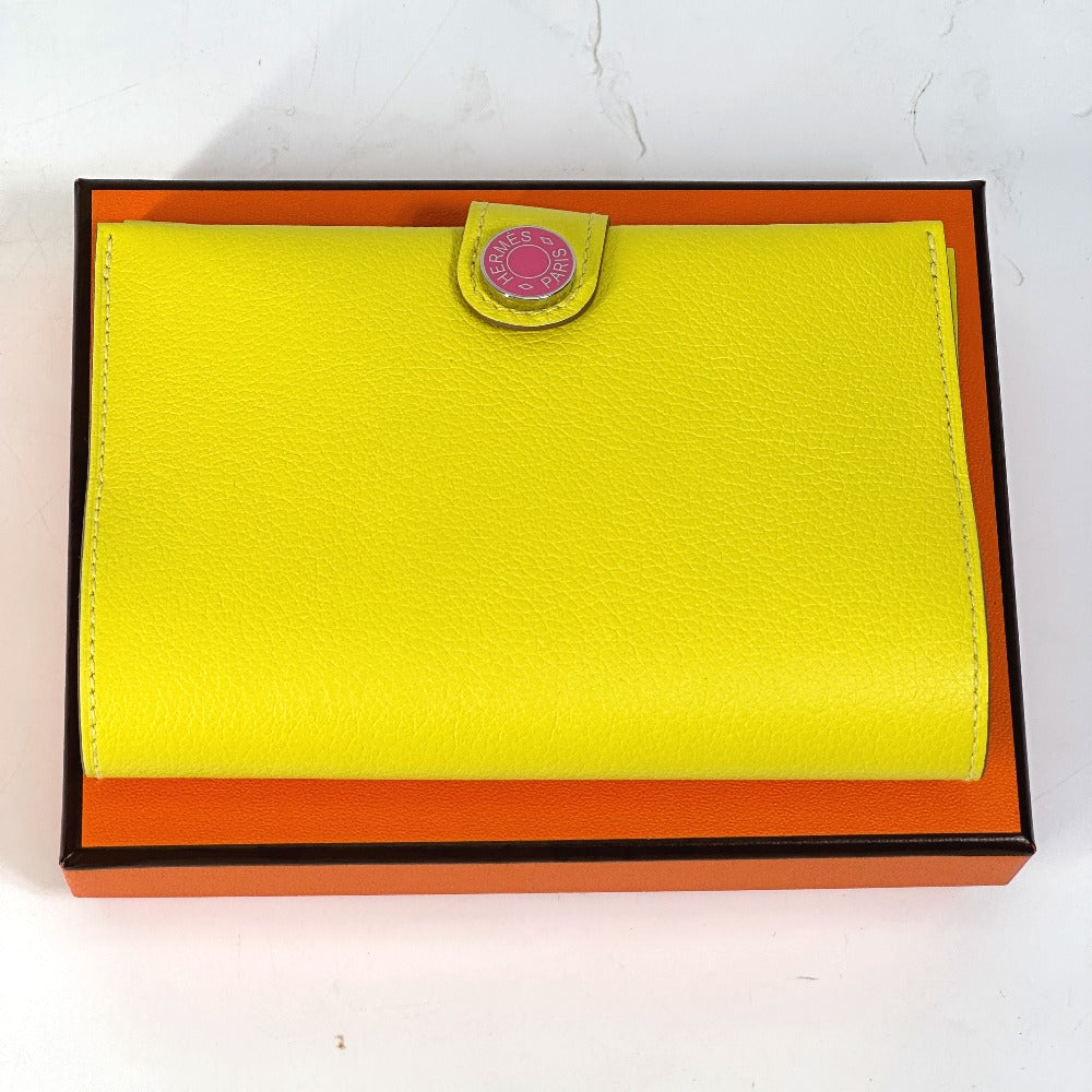 HERMES RMS Evercolor Passport Case, Women's, Jaunes-au-Pours, Yellow
