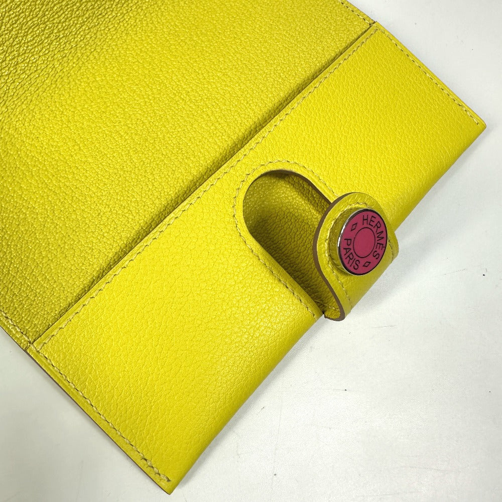 HERMES RMS Evercolor Passport Case, Women's, Jaunes-au-Pours, Yellow