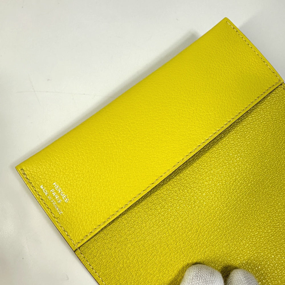 HERMES RMS Evercolor Passport Case, Women's, Jaunes-au-Pours, Yellow