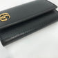 GUCCI 435305 GG Marmont 6-Key Leather Key Case with Key Ring, Women's, Black