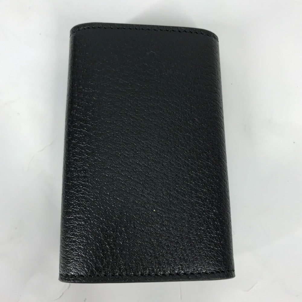 GUCCI 435305 GG Marmont 6-Key Leather Key Case with Key Ring, Women's, Black