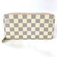 LOUIS VUITTON N63503 Damier Azur Zippy Wallet, Long Wallet with Round Zipper, Damier Azur Canvas, Women's, Rose Ballerine, White