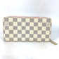LOUIS VUITTON N63503 Damier Azur Zippy Wallet, Long Wallet with Round Zipper, Damier Azur Canvas, Women's, Rose Ballerine, White
